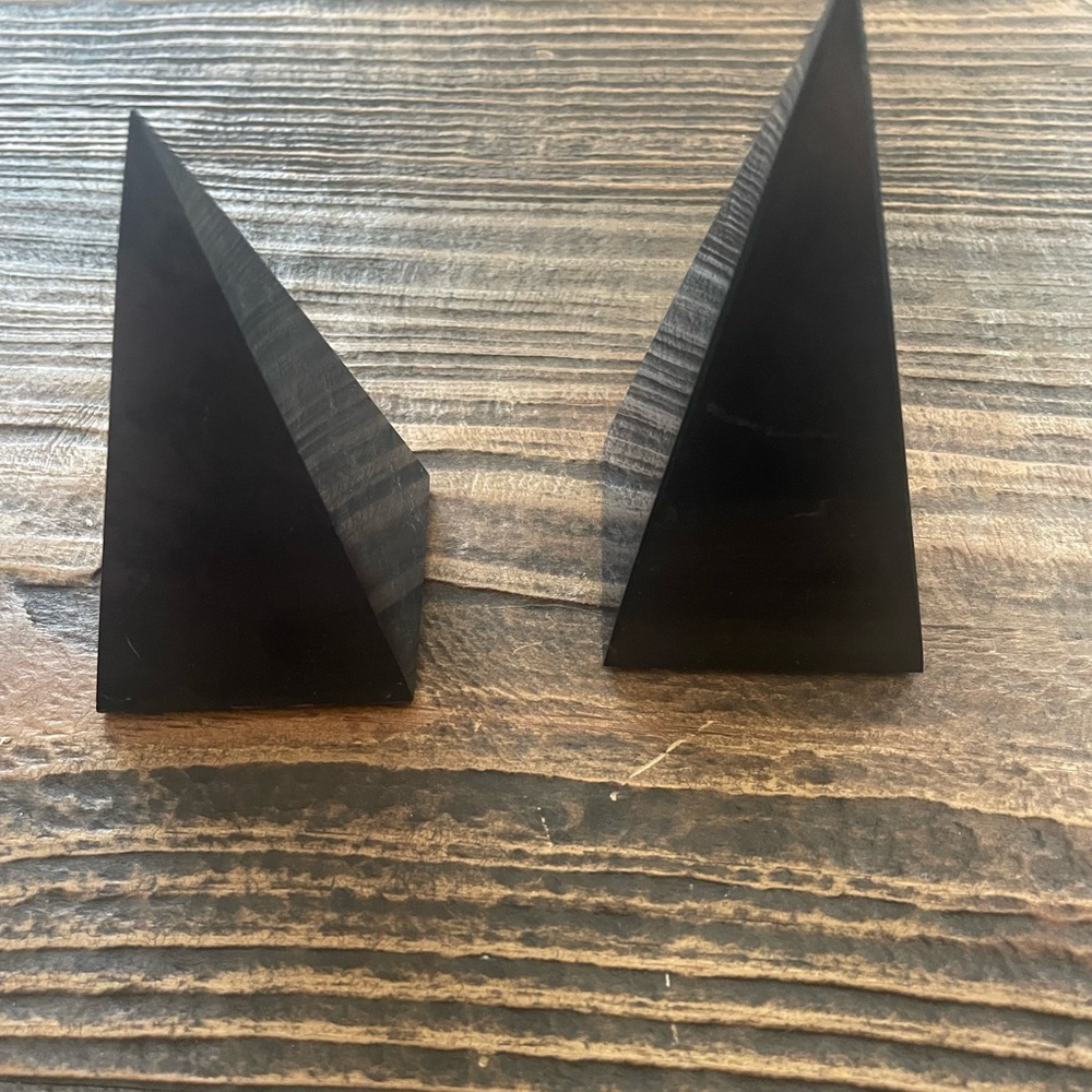 2 Shungite Black Stone Pyramids EMF Protection